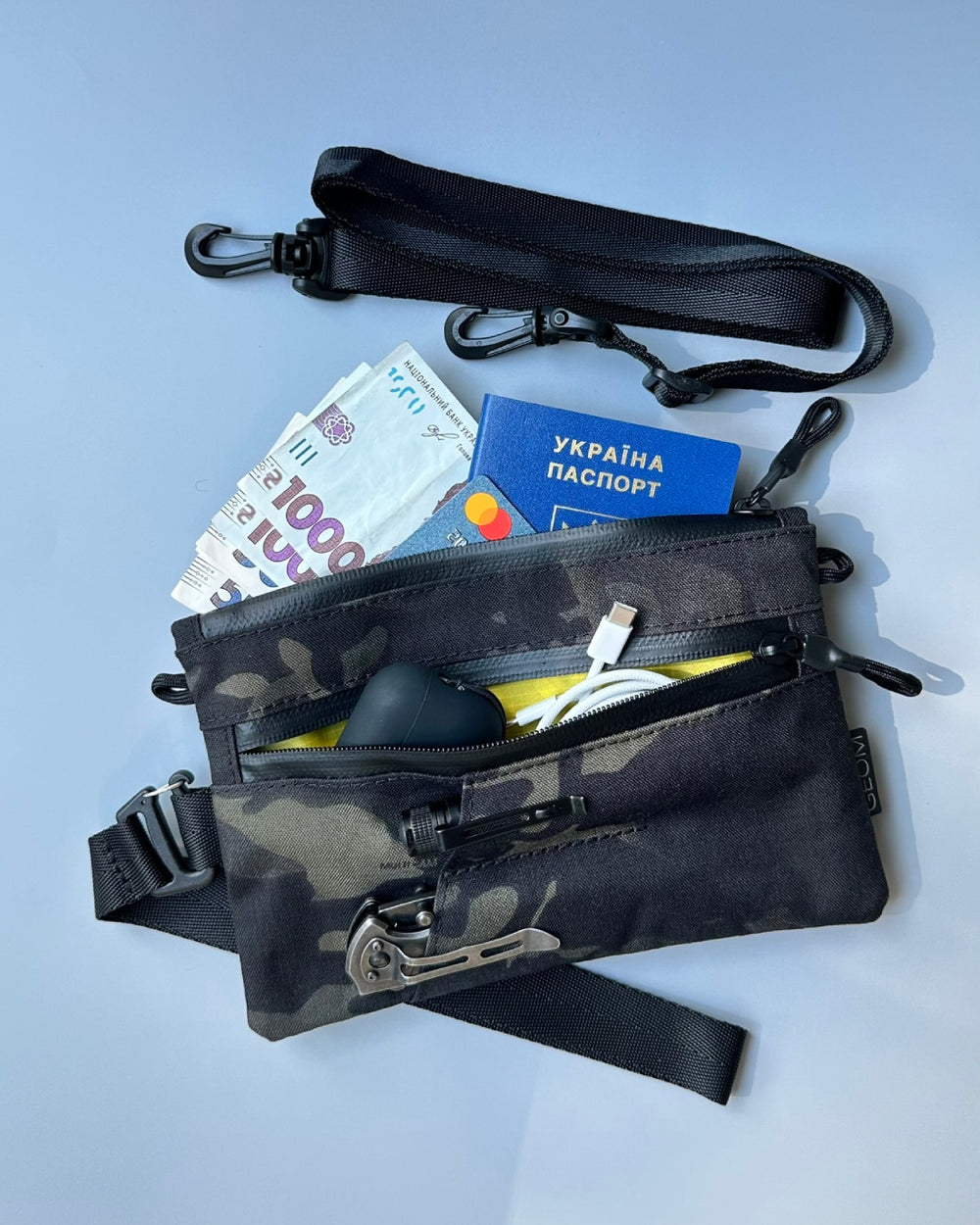 Travel Zip Wallet X-Pac VX21 EDC Passport Pouch GEOM Aide